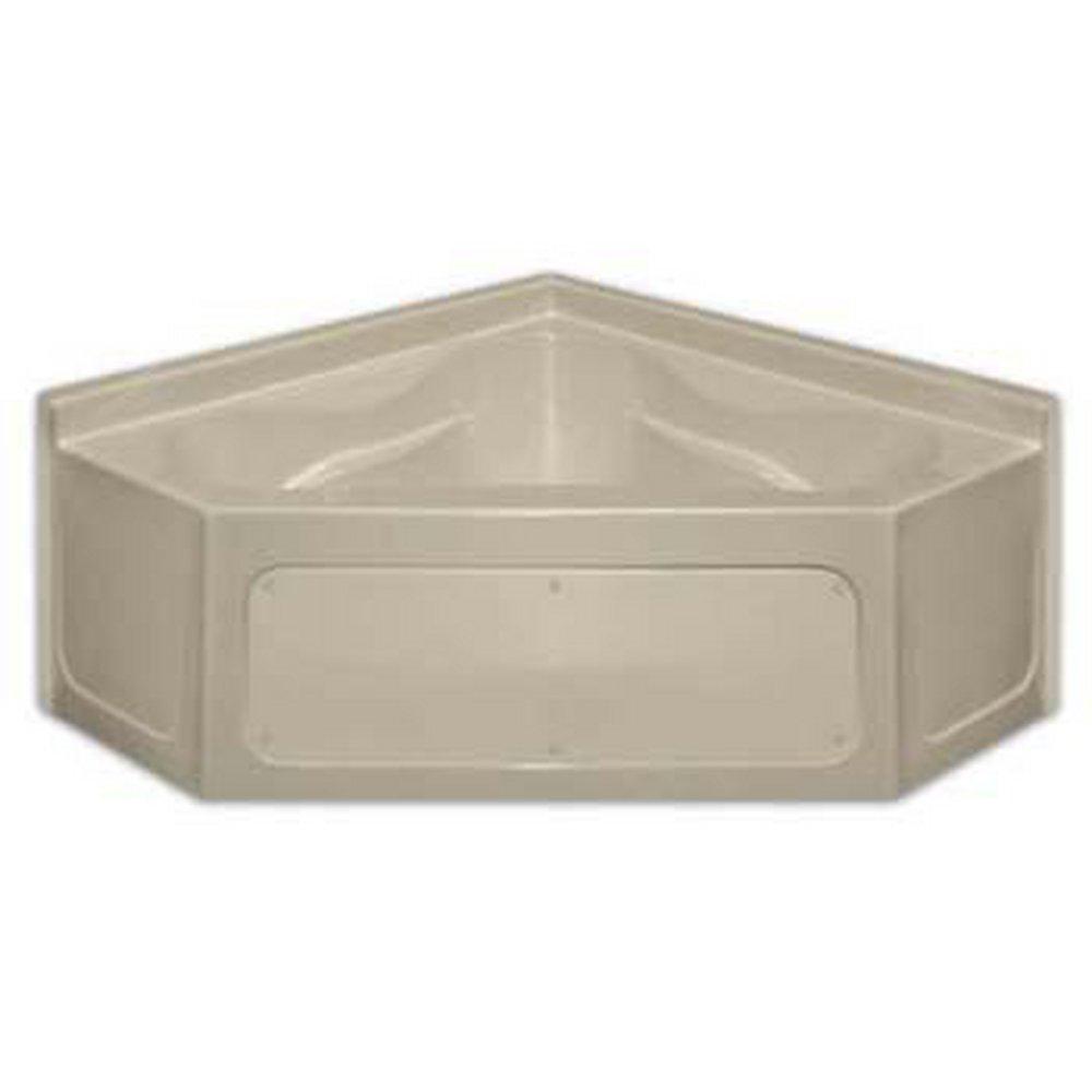 Aquarius Industries White 59-5/8 x 59-5/8 in. Soaker Corner Bathtub with Center Drain 