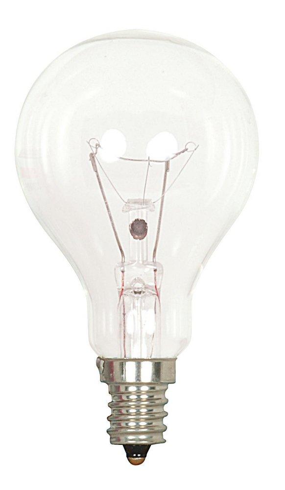 SATCO Clear A15 Dimmable Incandescent Light Bulb with Candelabra Base 