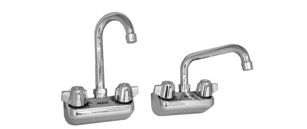Pasco Polished Chrome Double-Handle Centerset Wall Mount Bathroom Sink Faucet with Standing Pilot 