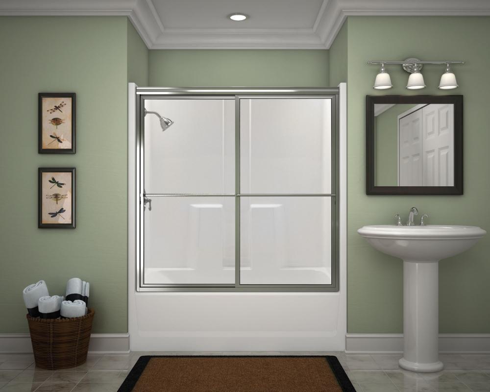 Aquatic White 60 x 75-1/4 in. Tub and Shower in White 