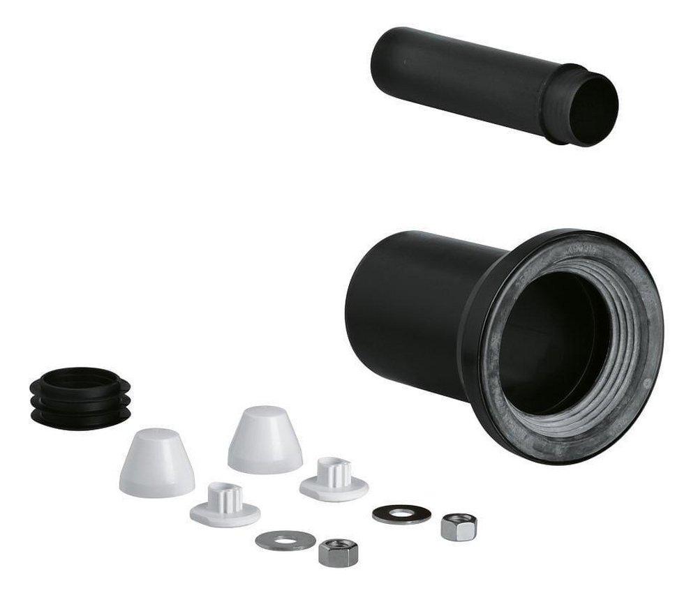 GROHE Black Supply and Waste Set for Wall Mount Toilet 
