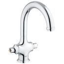 1-Hole Kitchen Mixer Faucet with Double Lever Handle in Starlight Polished Chrome