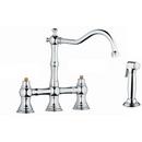 Double Lever Handle Kitchen Faucet with Sidespray in Starlight Polished Chrome