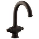 1-Hole Kitchen Mixer Faucet with Double Lever Handle in Antique Bronze