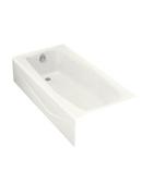 KOHLER White 60 x 30-1/4 in. Soaker Alcove Bathtub Left Drain 