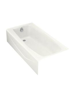 60 in. x 30 in. Soaker Alcove Bathtub with Left Drain in White
