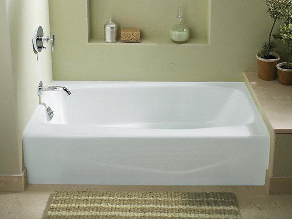 KOHLER White 60 x 30-1/4 in. Soaker Alcove Bathtub Left Drain 