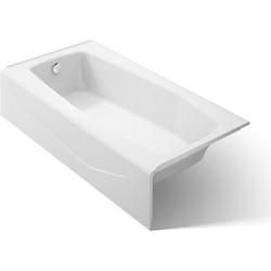 60 in. x 30 in. Soaker Alcove Bathtub with Left Drain in White