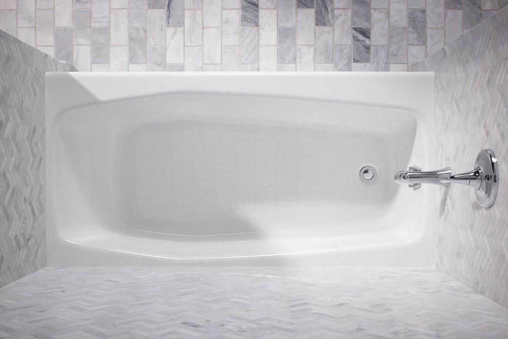 KOHLER White 60 x 30-1/4 in. Soaker Alcove Bathtub Left Drain 