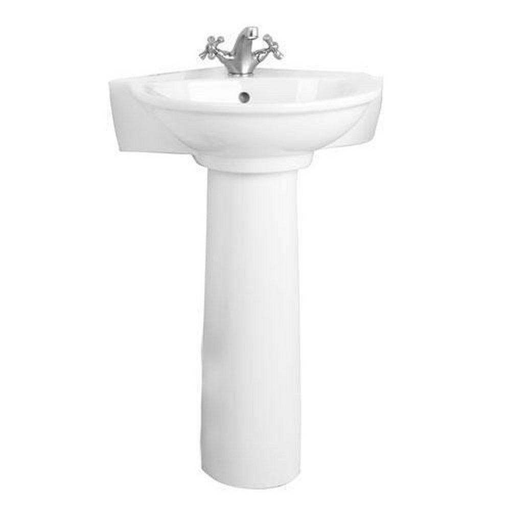 Barclay Products Limited White 1-Hole Pedestal Lavatory Sink 