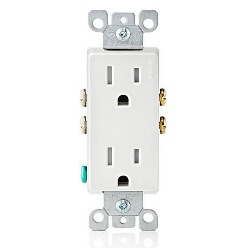 LEVITON White 15A 125V Duplex Tamper-Resistant GFCI Receptacle 