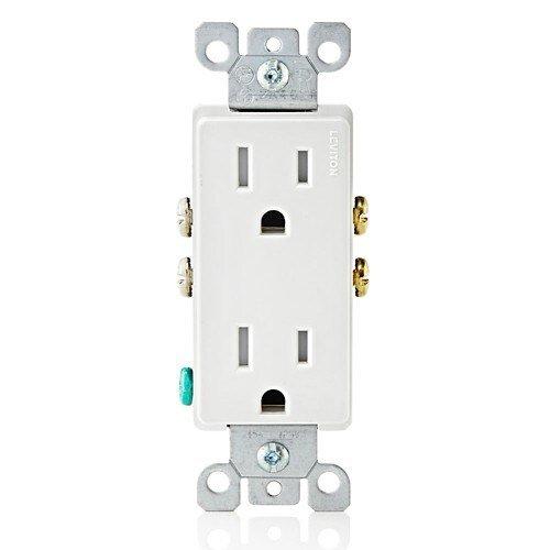 LEVITON White 15A 125V Duplex Tamper-Resistant GFCI Receptacle 