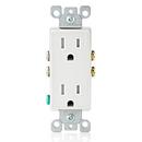 LEVITON White 15A 125V Duplex Tamper-Resistant GFCI Receptacle 
