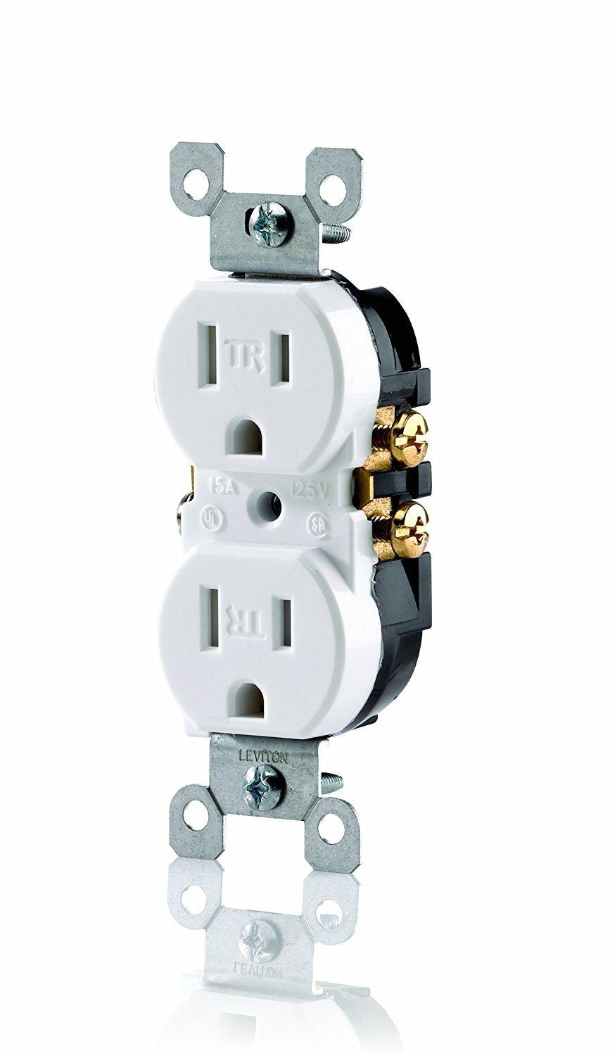 LEVITON White 15A Resistant Duplex Receptacle 