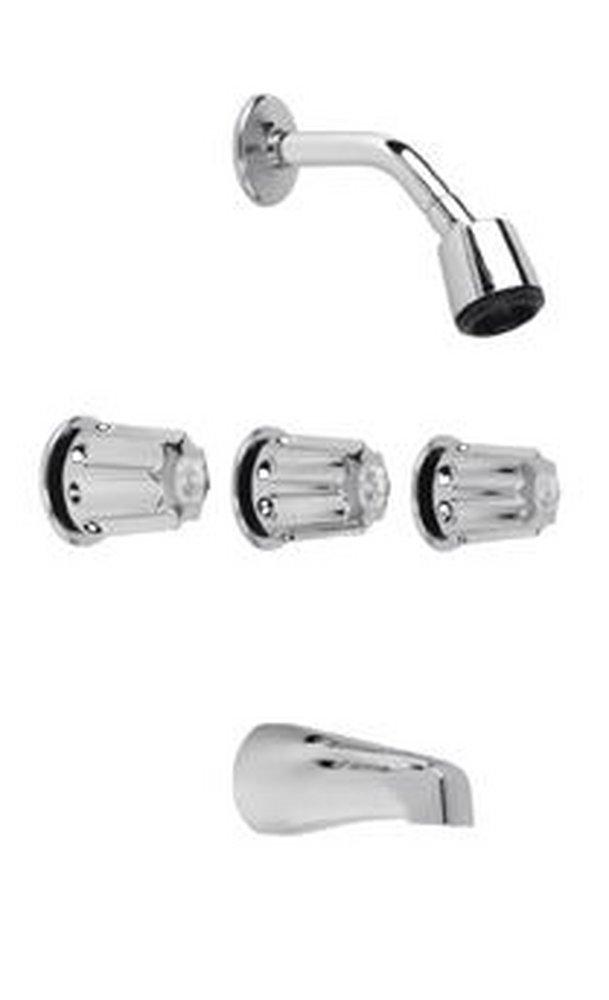 Gerber Plumbing Polished Chrome Three Handle Single Function Bathtub & Shower Faucet (Trim Only) 