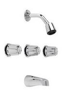 Gerber Plumbing Polished Chrome Three Handle Single Function Bathtub & Shower Faucet (Trim Only) 