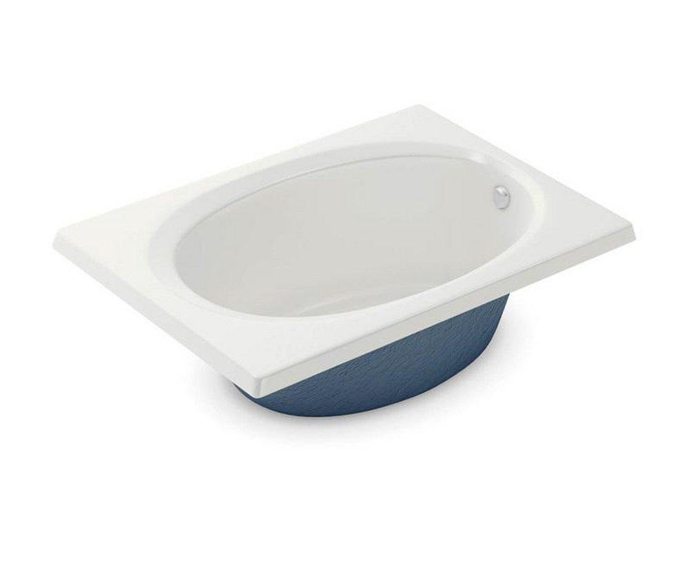 Aker by MAAX White 60 x 42 in. Soaker Drop-In Bathtub End 