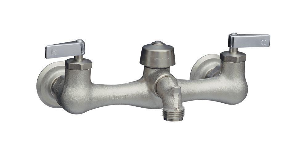 KOHLER Polished Chrome Two Lever Handle Wall Mount Service Faucet 