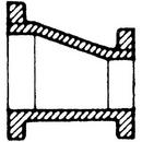 Flanged 125# Ductile Iron C110 Eccentric Full Body Reducer 