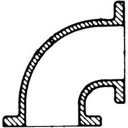 8 in. Flanged 125# Ductile Iron C110 Full Body 90 Degree Bend