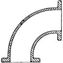 Flanged 125# Ductile Iron C110 Full Body Long Radius 90 Degree Bend 