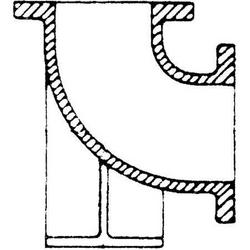 4 in. Flanged 125# Ductile Iron C110 90 Degree Bend Base