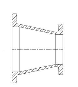 8 x 6 x 11 in. Flanged 125# Concentric Global Asphaltic Ductile Iron C110 AWWA Full Body Reducer with Cement-lined