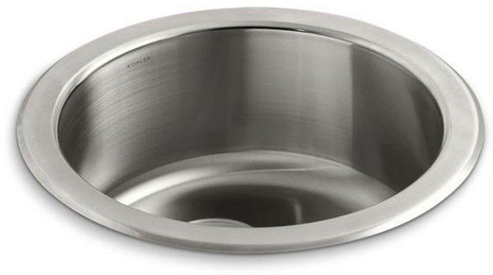 KOHLER Stainless Steel 18-3/8 x 18-3/8 in. No Hole Single Bowl Dual Mount Kitchen Sink 