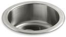 KOHLER Stainless Steel 18-3/8 x 18-3/8 in. No Hole Single Bowl Dual Mount Kitchen Sink 