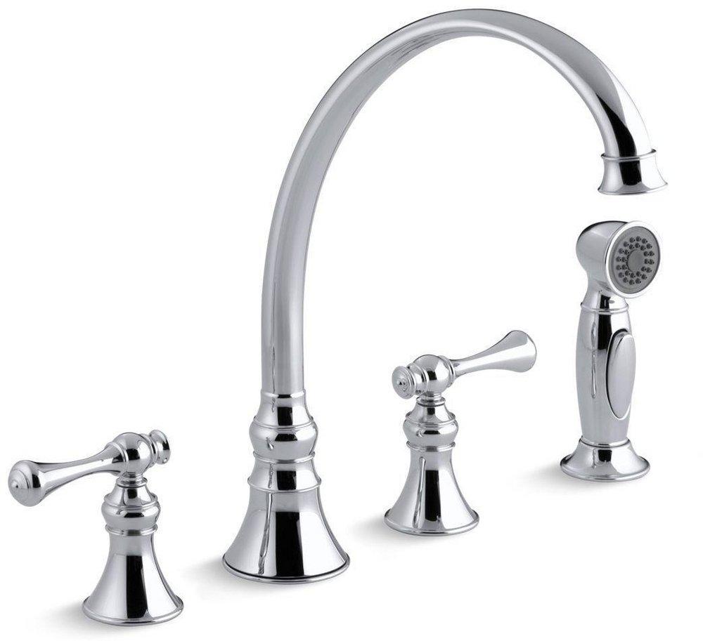 KOHLER Polished Chrome Two Handle Kitchen Faucet 