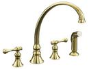 KOHLER Vibrant&reg; Polished Brass Two Handle Kitchen Faucet 