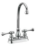 Two Lever Handle Bar Faucet in Polished Chrome