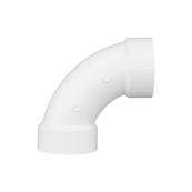 Side view of white, plastic fitting.