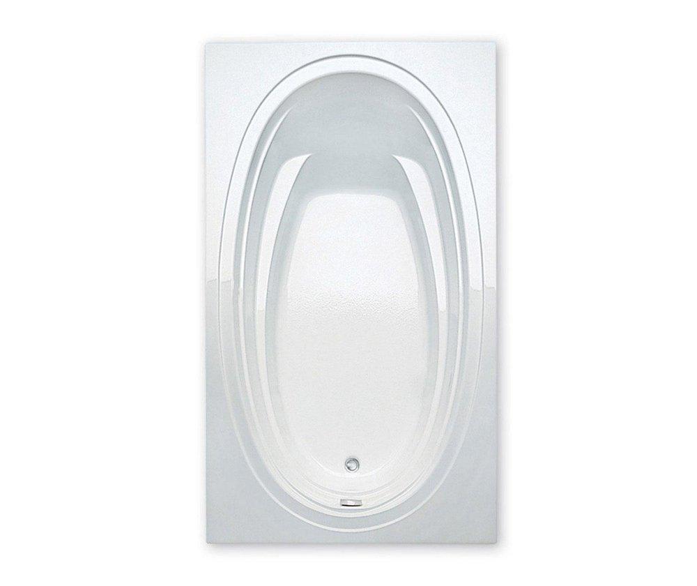 Aquatic White 72 x 42 in. Whirlpool Drop-In Bathtub with Universal Drain 