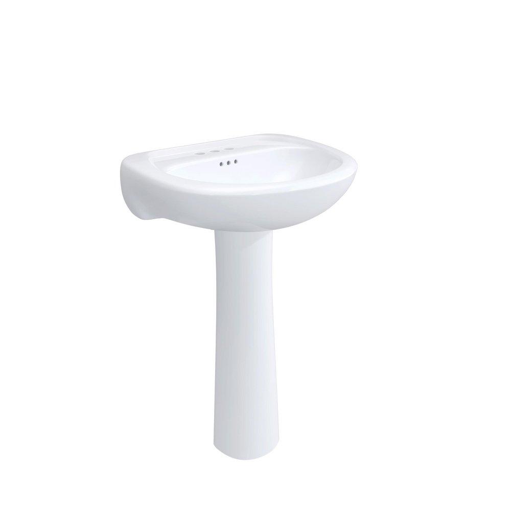Miseno White 20 in. Vitreous China Pedestal for 4000 & 5000 