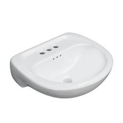 20-1/4 in. Oval Vitreous China Pedestal Bathroom Sink in White