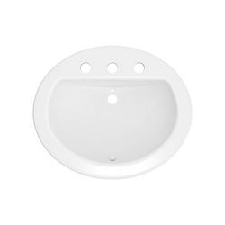 19 in. Drop-in Oval Vitreous China Bathroom Sink in White