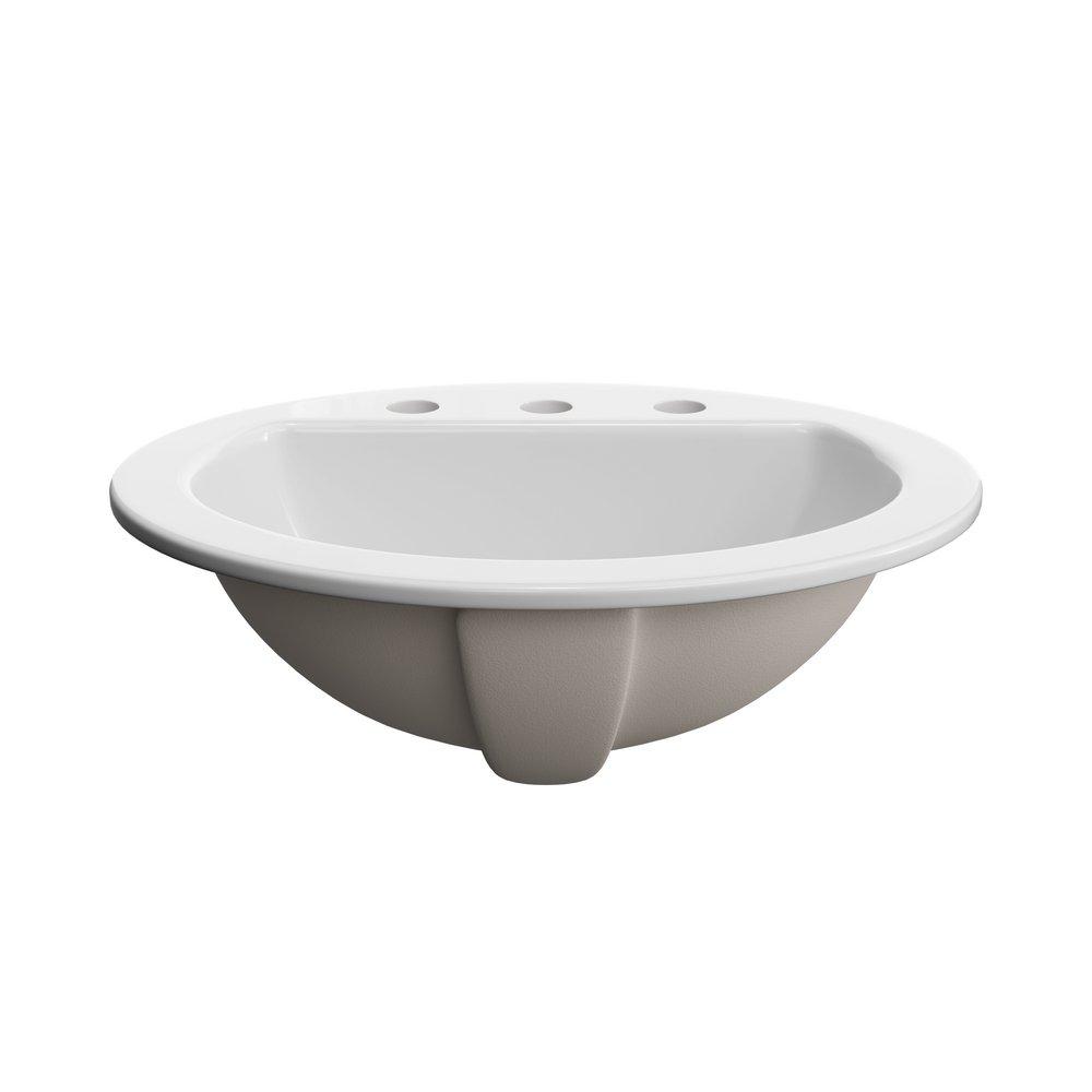 PROFLO&reg; White 19 x 16 in. Drop-in Bathroom Sink with 4 in. Centerset Faucet Holes 
