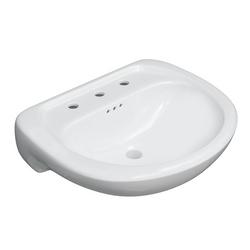 24 in. Oval Vitreous China Pedestal Bathroom Sink in White