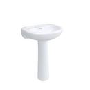 PROFLO® White 24 x 18 in. Pedestal Bathroom Sink with 4 in. Centerset Faucet Holes in Biscuit (Mounting Brackets Included) 