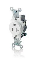 LEVITON White 20A Straight Blade Wiring Device 