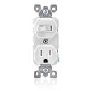 Single Pole Switch & Grounded TP Receptacle in White