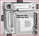 Ductmate 16 ga TDC Aluminum Cornermatic Corner for 3/8 in. Carriage Bolt 