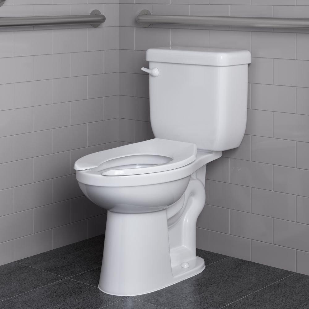 PROFLO&reg; White Plastic Elongated Open Front Less Cover Toilet Seat 
