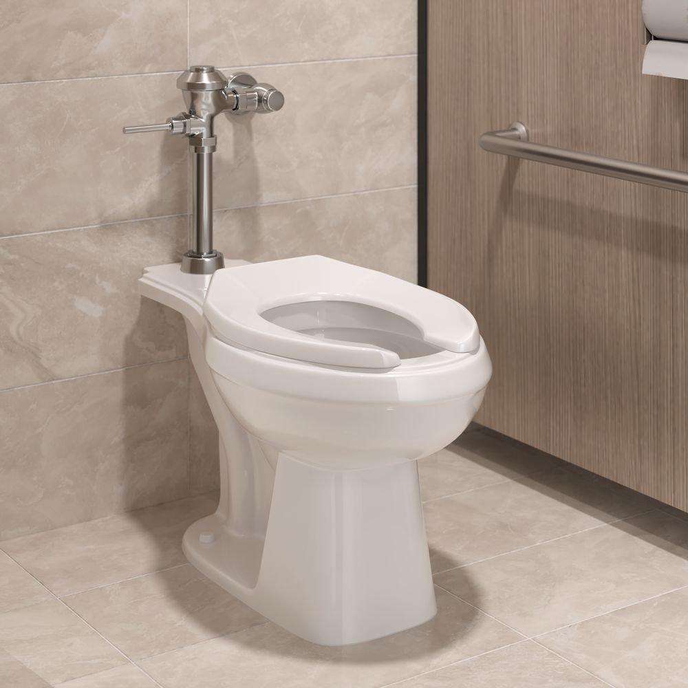 PROFLO&reg; White Plastic Elongated Open Front Less Cover Toilet Seat 