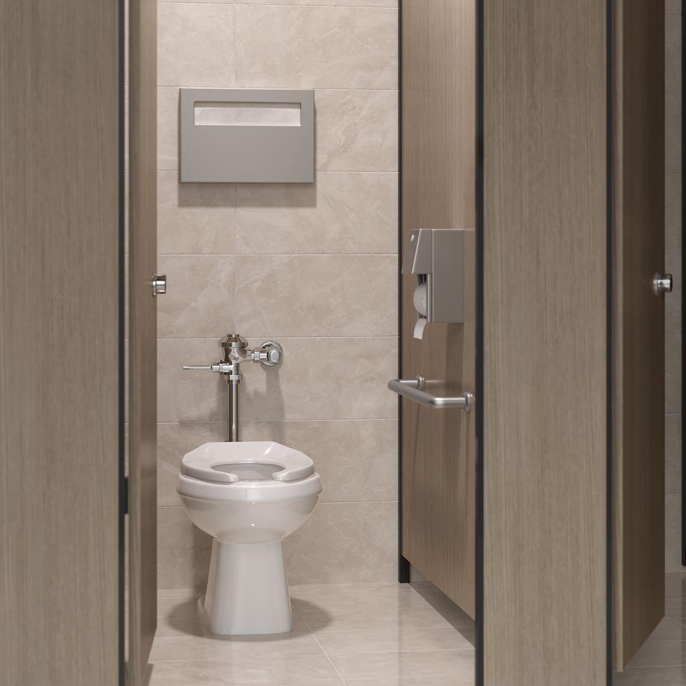 PROFLO&reg; White Plastic Elongated Open Front Less Cover Toilet Seat 