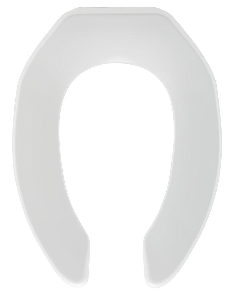 PFTSCOF2000WH : ProFlo Commercial Toilet Seat, Elongated, Open Front,  White, No Cover