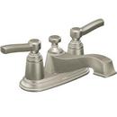 Double Lever Handle Low Arc Lavatory Faucet in Brushed Nickel