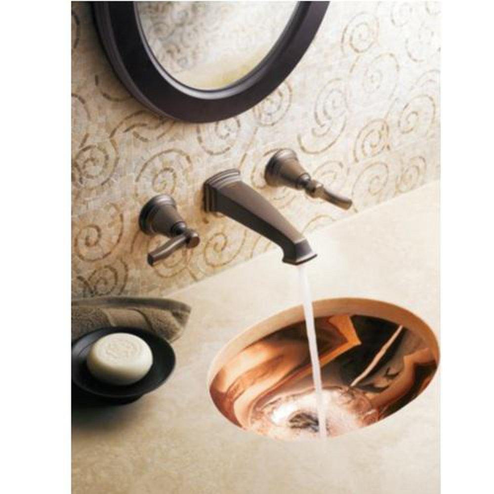 Moen Oil Rubbed Bronze 4-Hole Roman Tub Faucet with Hand Shower Double Metal Lever Handle Deckmount 