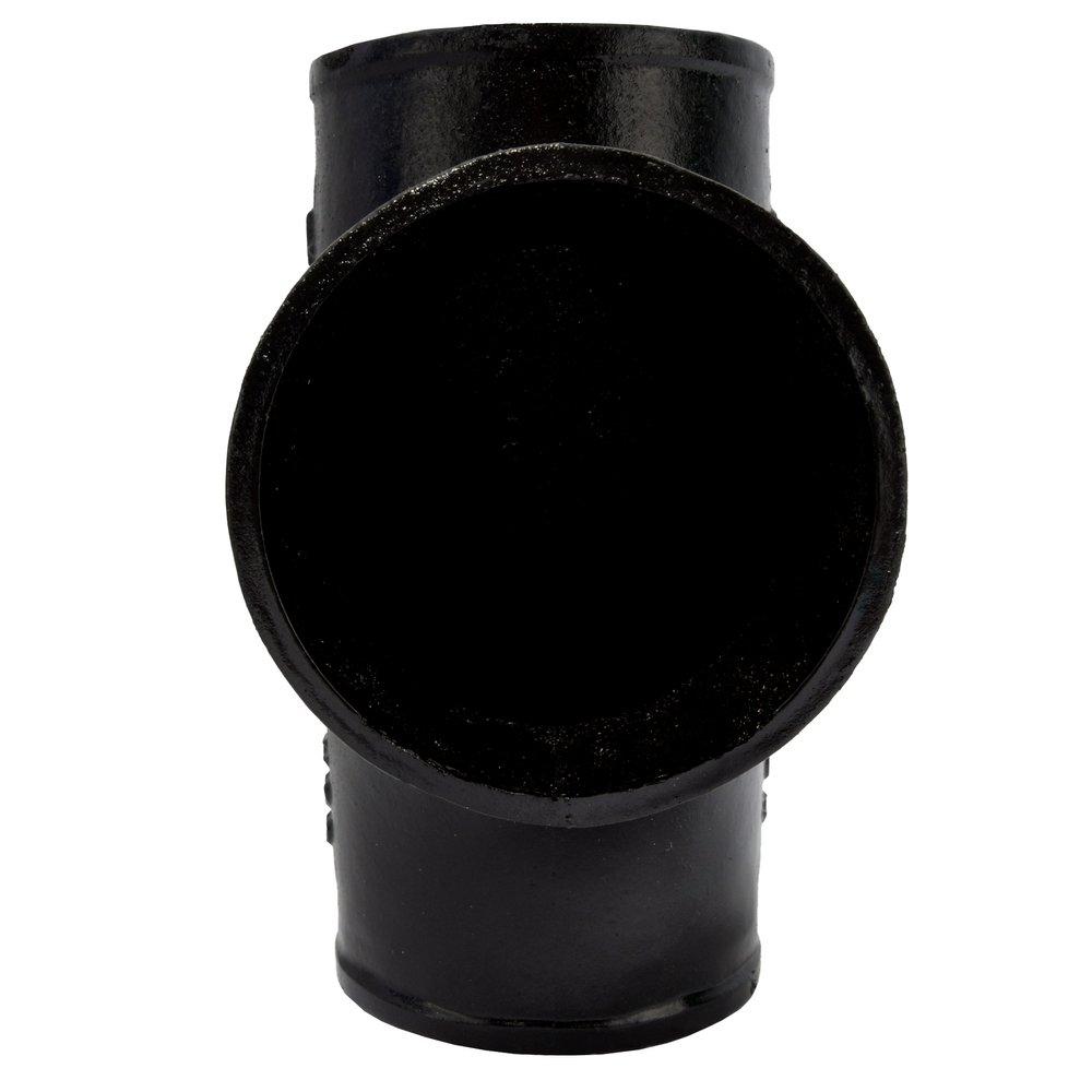 Black No Hub Cast Iron Sanitary Tee 
